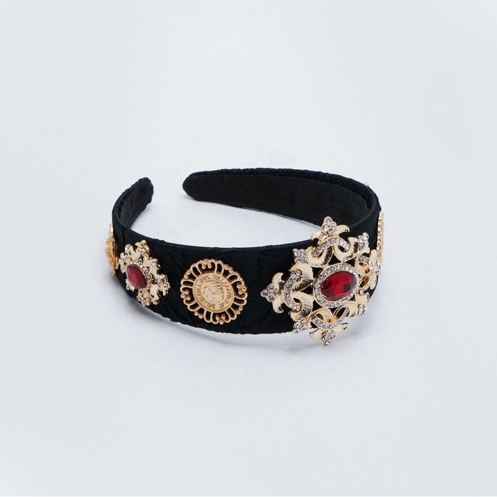Last One! NASTY GAL Jewel Embellished Detail Headband black NEW